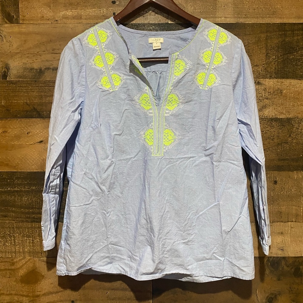 J Crew Medium Blue Blouse